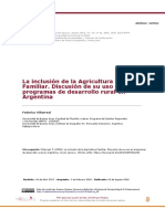 La Inclusión de La Agricultura Familiar. Discusión de Su Uso en Programas de Desarrollo Rural en Argentina