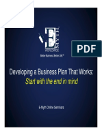 Developing A Business Plan That Works - Start With The End in Mind