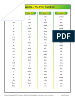 Full list of Fry Sight Words