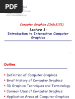 Lecture 1 Introduction To Computer Graphics