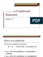 More On Conditional Statement: Lesson 1.2