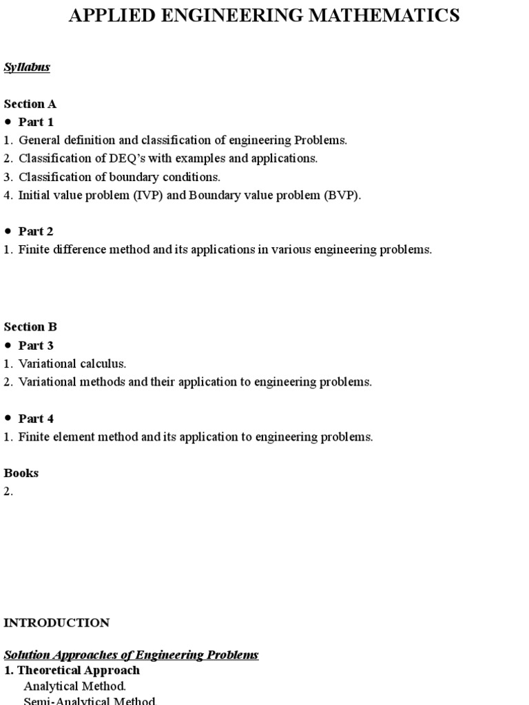 Applied Engineering Math. PDF Partial Differential Equation