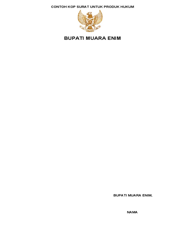Contoh Kop Surat Resmi Bupati | PDF | Game & Aktivitas | Griya & Taman