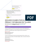 SEGUNDO EXAMEN PARCIAL DE PRESAS Y ESTABILIDAD DE TALUDES