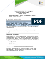 Guía de actividades y rúbrica de evaluación - Unidad 1- Fase 2 - Informe balance de dietas