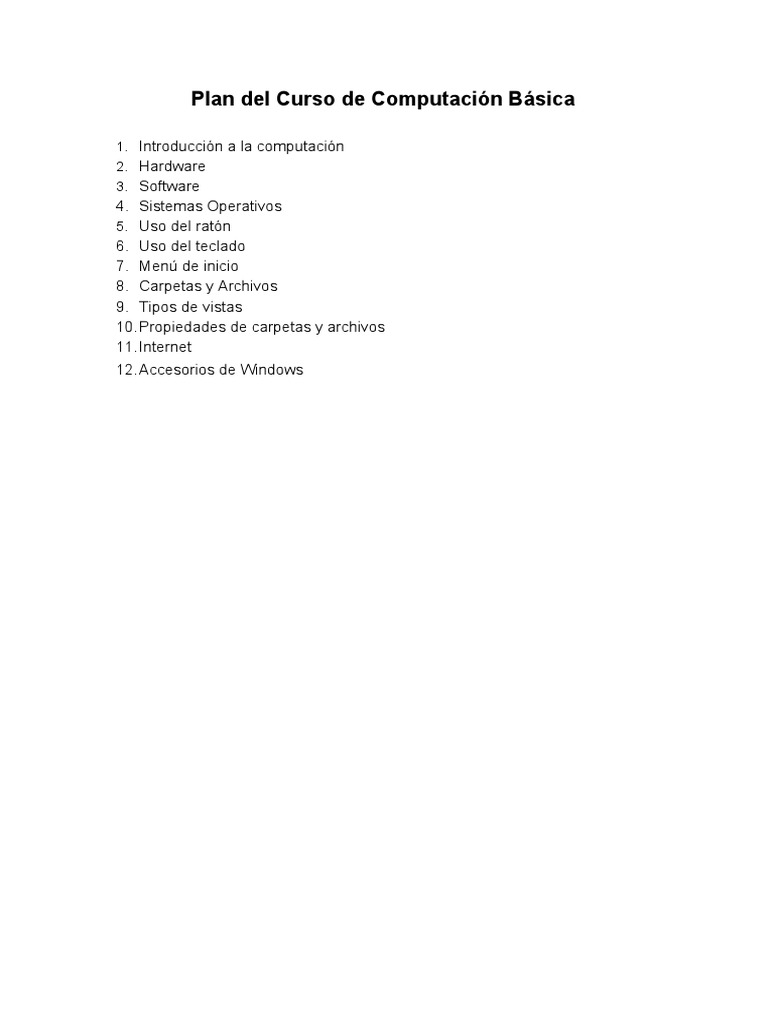Curso Computación Básica Pdf Archivo De Computadora Arquitectura