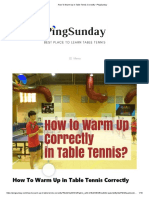 How To Warm Up in Table Tennis Correctly • PingSunday