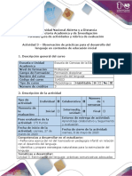 Guía de Actividades y Rúbrica de Evaluación 3 - Observación de Prácticas para El Desarrollo Del Lenguaje en Contextos de Educación Inicial - MOD