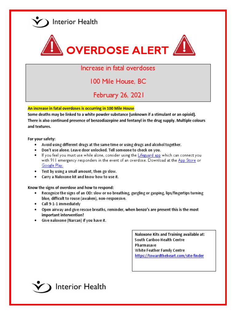 Overdose Alert: 100 Mile House BC | PDF | Wellness