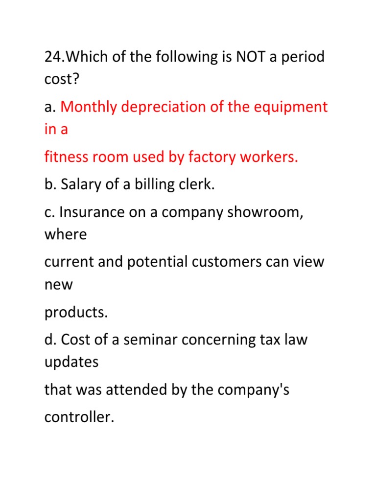 Monthly Depreciation of The Equipment Ina Fitness Room Used by Factory