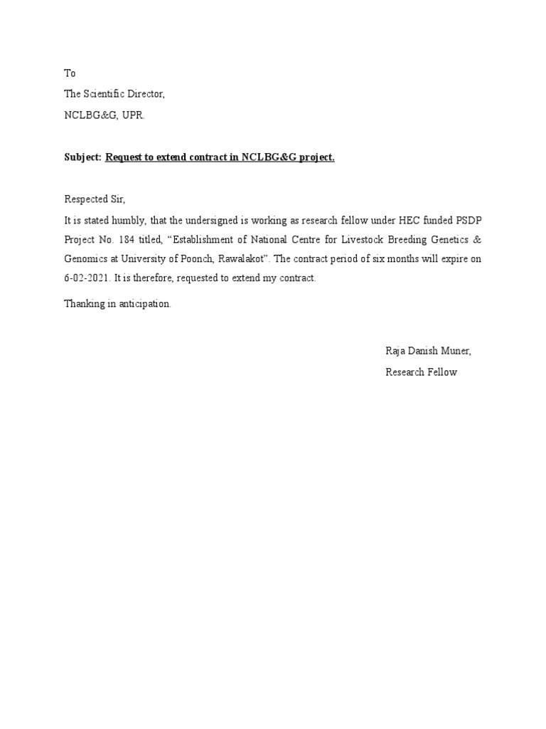 Extension Letter _ Letter Of Request For Extension – QSEQNN