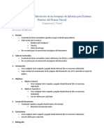 Lineamientos para Elaboración de Bosquejo de Informe - Examen Práctico Del Primer Parcial