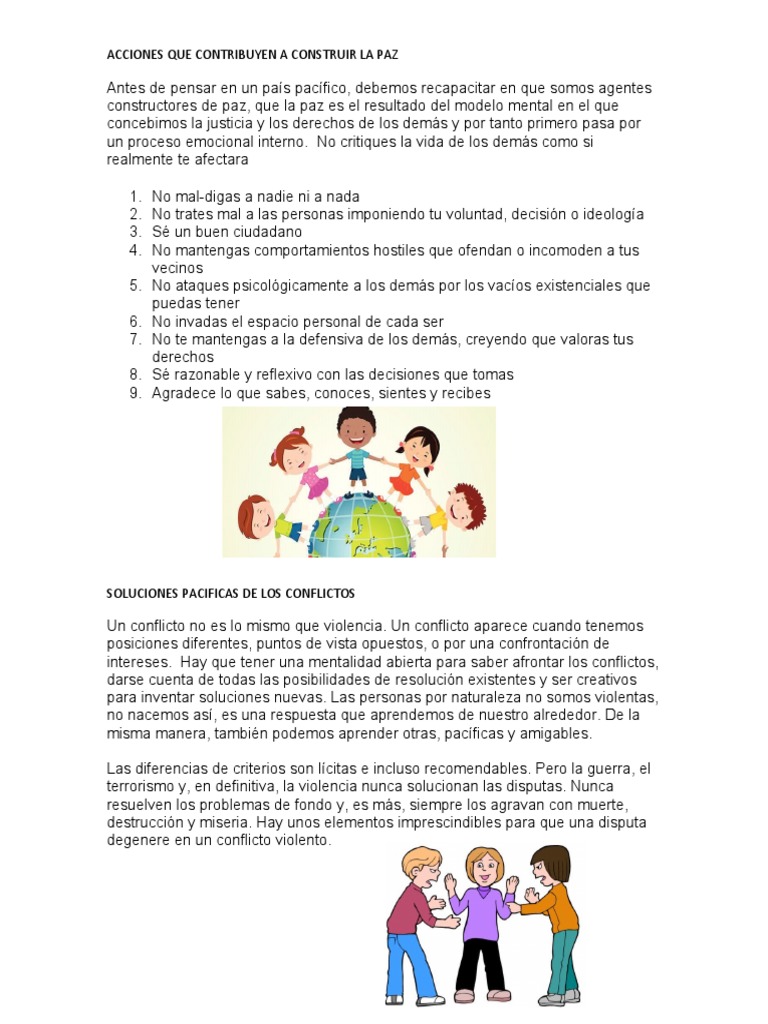 Acciones para Construir la Paz | PDF