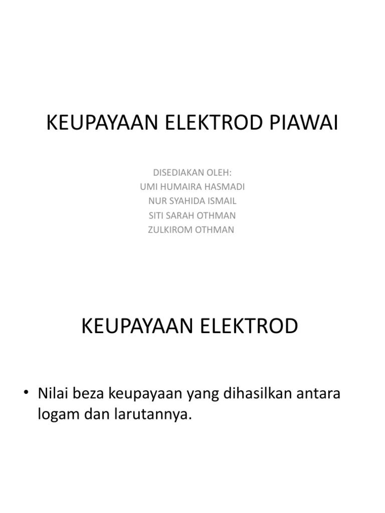 Keupayaan Elektrod Piawai