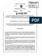 Decreto 206 Del 25 de Febrero de 2021