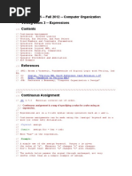 LSU EE 3755 - Fall 2012 - Computer Organization Verilog Notes 2 - Expressions