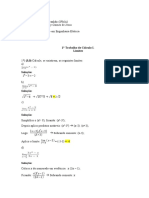 1° Trabalho Avaliativo de Cálculo