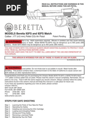 ra❗️BERETTA M92FS 取説付き　スポーツシューティングガン Beretta 92FS Owner's Manual | PDF | Trigger (Firearms) | Gun Barrel