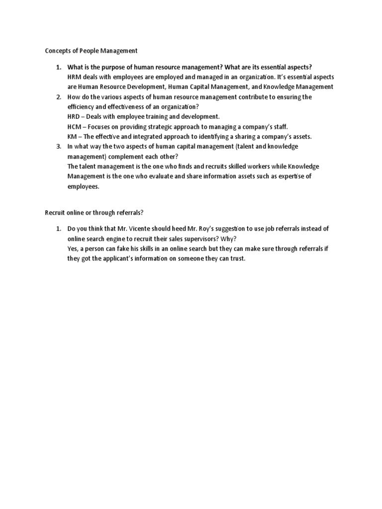 OM Staffing Exercises | PDF