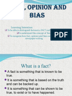 Fact Opinion and Bias PPT
