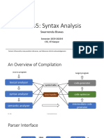 CS335: Syntax Analysis: Swarnendu Biswas