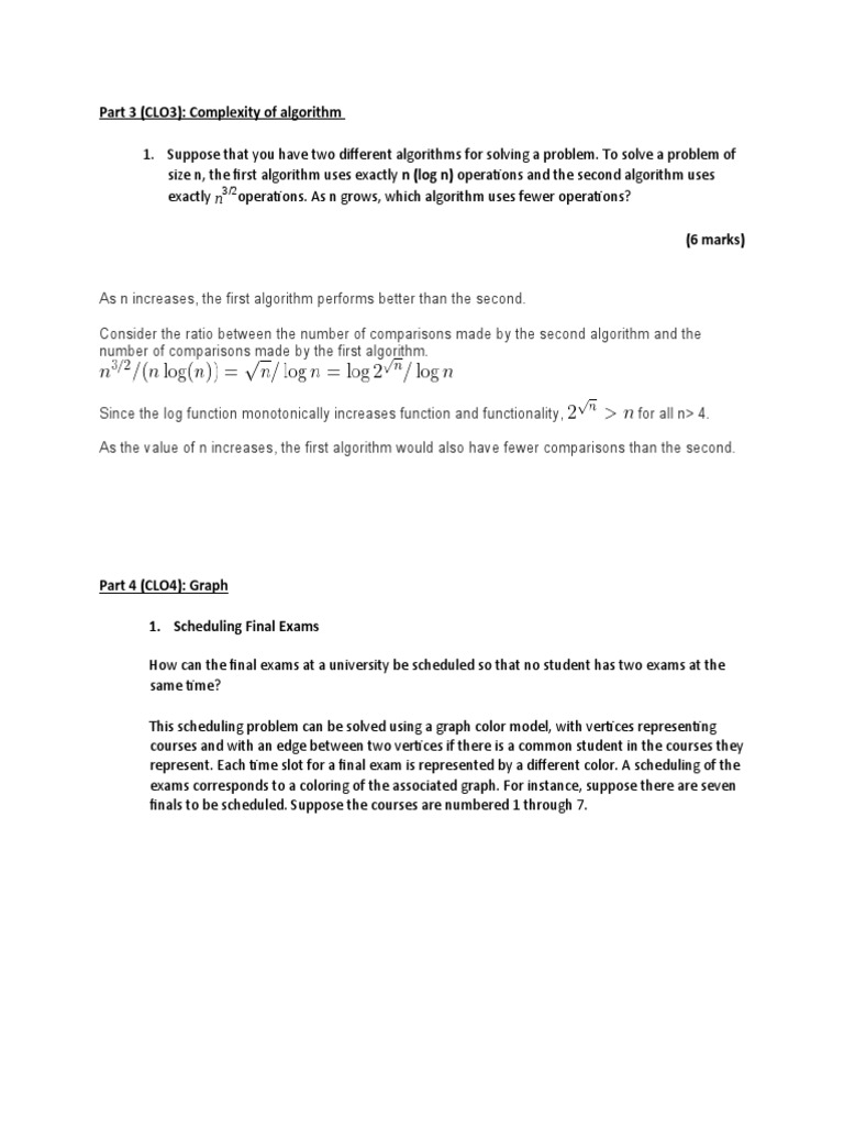 Part 3 (CLO3) : Complexity of Algorithm | PDF | Vertex (Graph Theory ...