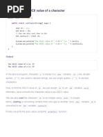 Java Program to Find ASCII Value of a character