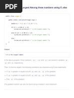 Java Program To Find The Largest Among Three Numbers (If-Else & Nested If-Else)