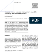 Status of Human Resource Management in Public University Libraries in Bangladesh