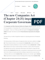 The new Companies Act (Chapter 24_31) impact on Corporate Governance - Honey and Blanckenberg