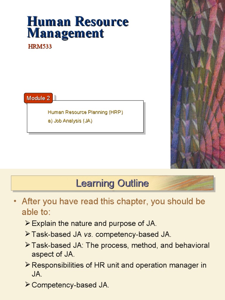 Human Resource Job Analysis Guide | PDF | Competence (Human Resources ...