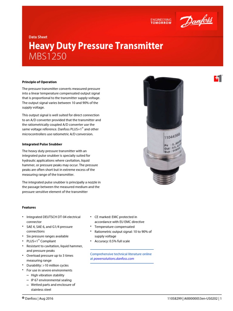 Heavy Duty Pressure Transmitter: Data Sheet | PDF | Electrical ...