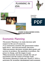 Economic Planning in India: Prepared By:-Ravi Ahuja Anurag Gelani Sheetal Verma Akanksha Goswami Bhavin Rathod