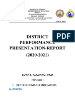 District Performance Presentation-Report (2020-2021) : Principal I I. Key Performance Indicators