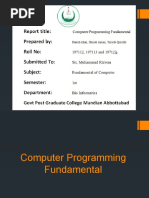 Computer Programming Fundamentals