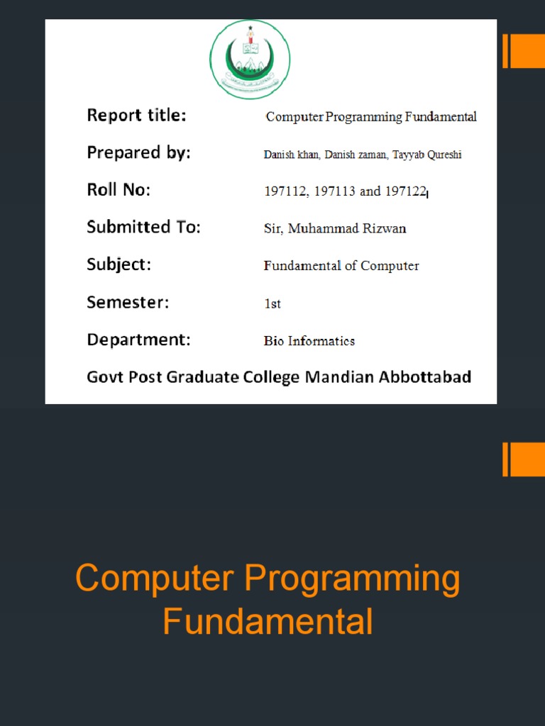 Computer Programming Fundamentals | PDF | Computer Program | Programming
