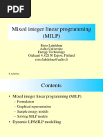 Mixed Integer Linear Programming (MILP)