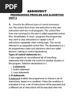 Assigment: Types of Control Statements in C