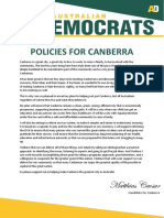 Policies For Canberra: Matthias Caesar