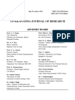 Vivekananda Journal of Research: Advisory Board