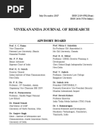 Vivekananda Journal of Research: Advisory Board