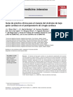 Guías de Práctica Clínica para El Manejo Del Síndrome de Bajo Gasto Cardíaco en El Postoperatorio de Cirugía Cardíaca