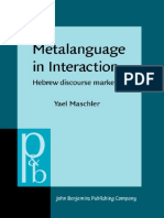 Metalanguage in Interaction Hebrew Discourse Markers