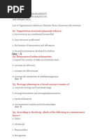 Ans:-A: Q1. Organization Structure Primarily Refers To