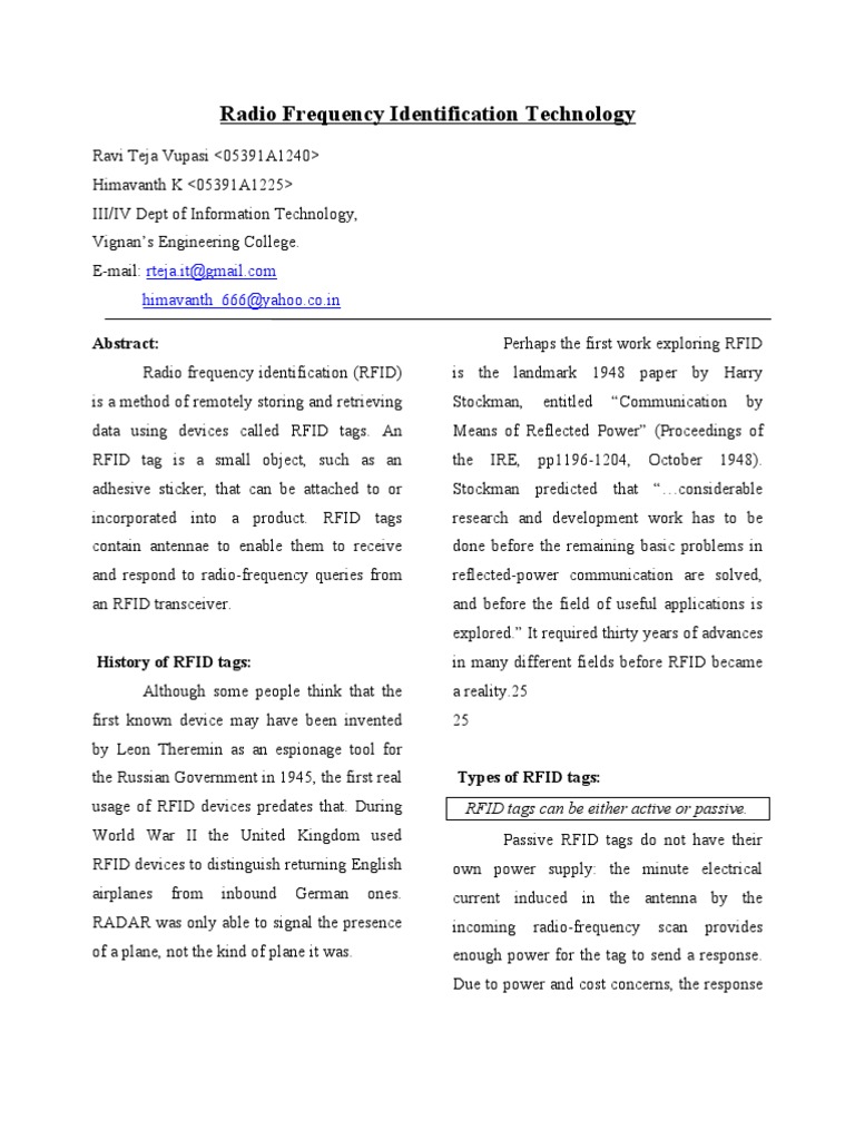 Understanding RFID Technology and Applications | PDF | Computers