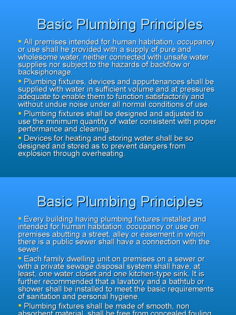 2Basic Plumbing Principles