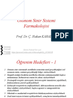 Otonom Sinir Sistemi Farmakolojisi: Prof. Dr. Ç. Hakan KARADAĞ