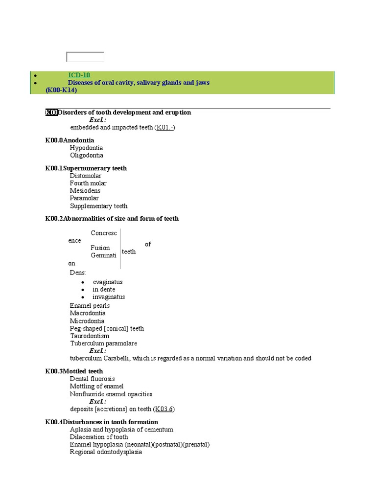 Dental Disorders Classification | PDF | Human Tooth | Periodontology