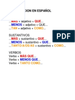 Comparacion en Español Worksheet