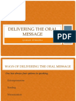 Delivering The Oral Message